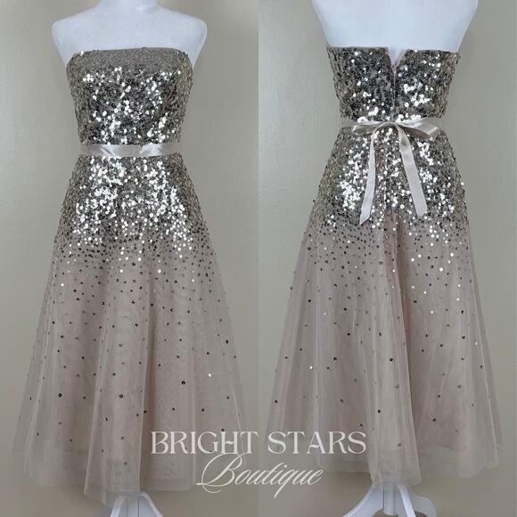 Rare Sequin Midi Dress ASO Taylor Swift 2007 CMT Awards Strapless Embellished - Picture 5 of 10